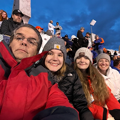Wayne Fichter With His Family At Sports Event